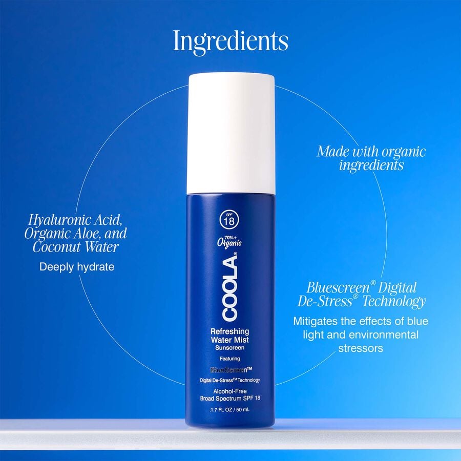 COOLA Refreshing Water Mist Organic Face Sunscreen SPF 18, , large image number 1