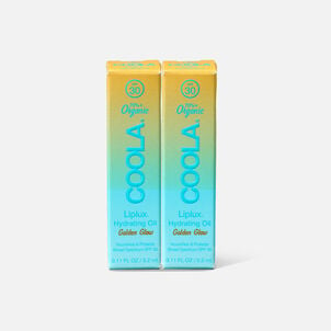 Coola Classic Liplux Organic Hydrating Lip Oil Sunscreen SPF 30, .11 fl oz. (2-Pack)