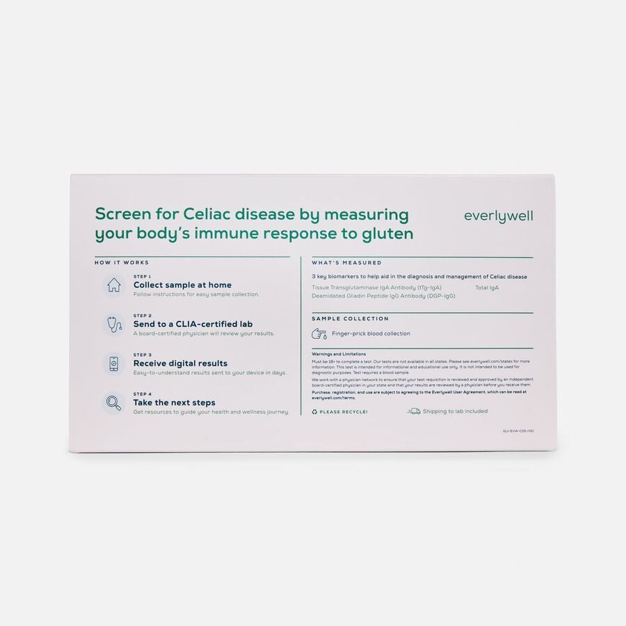 Everlywell Celiac Disease Screening Test, , large image number 1