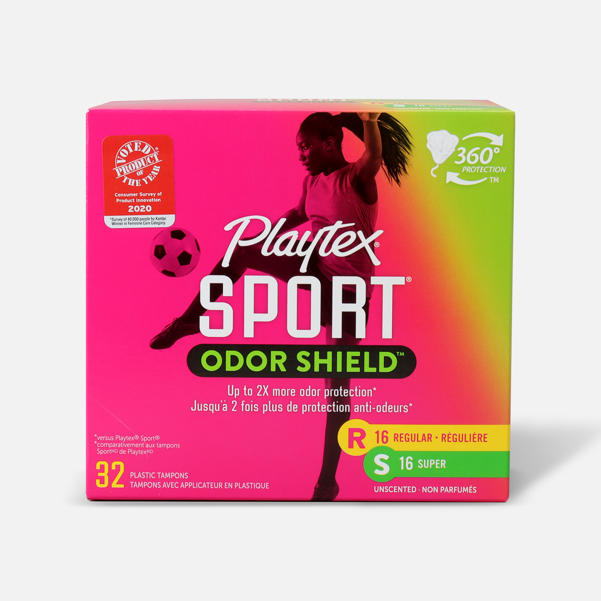 HSA Eligible  Playtex Sport Odor Shield Tampons, Multipack, 32ct