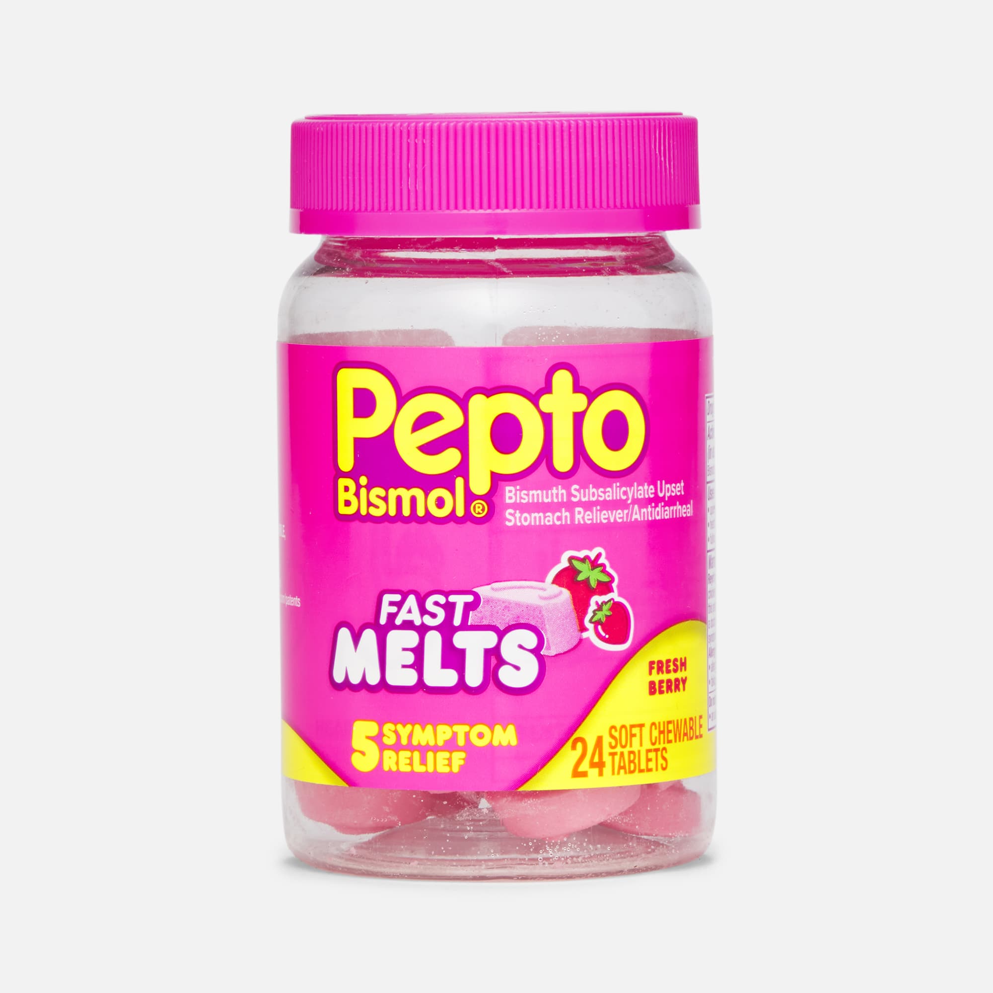 pepto bismol glp 1 Pepto Bismol 5 Symptom Relief, Fresh Berry, Fast Melts, Tablets 24 Ea