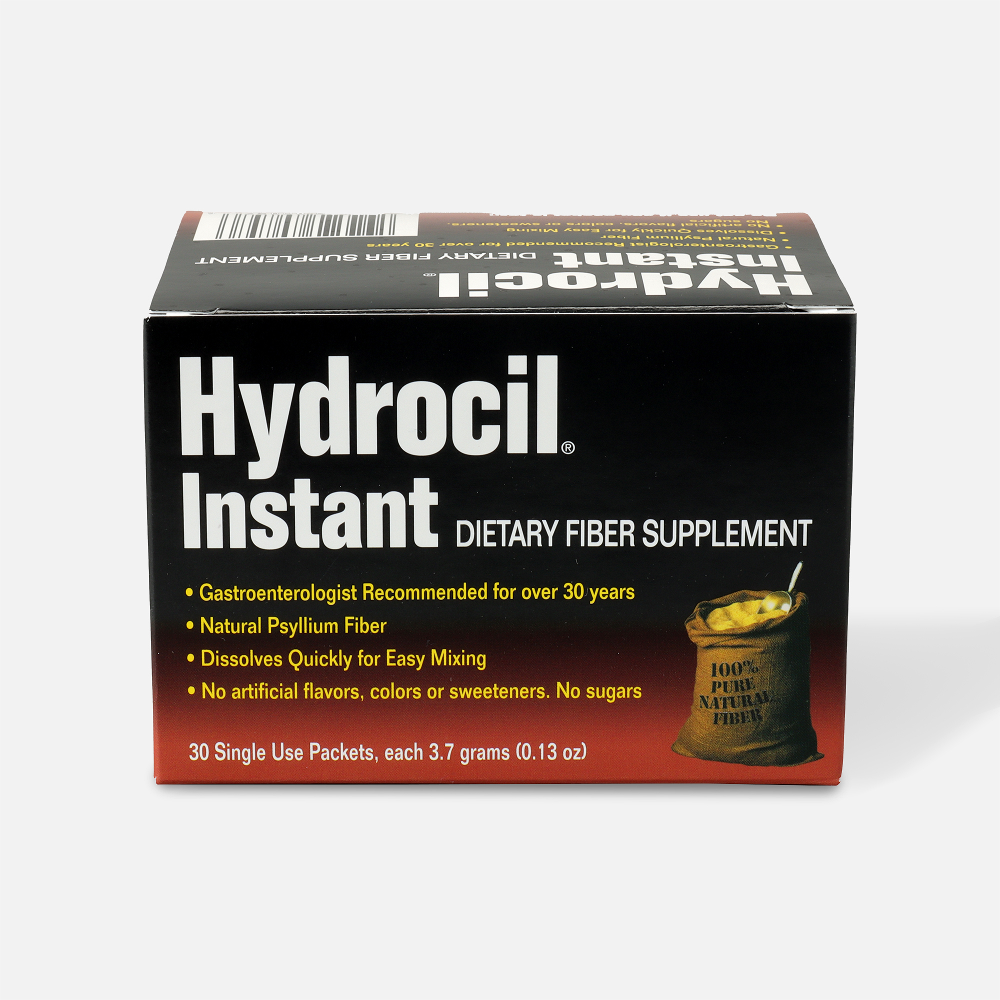 Hydrocil Instant Dietary Fiber Laxative Supplement 30 Single Use Packets