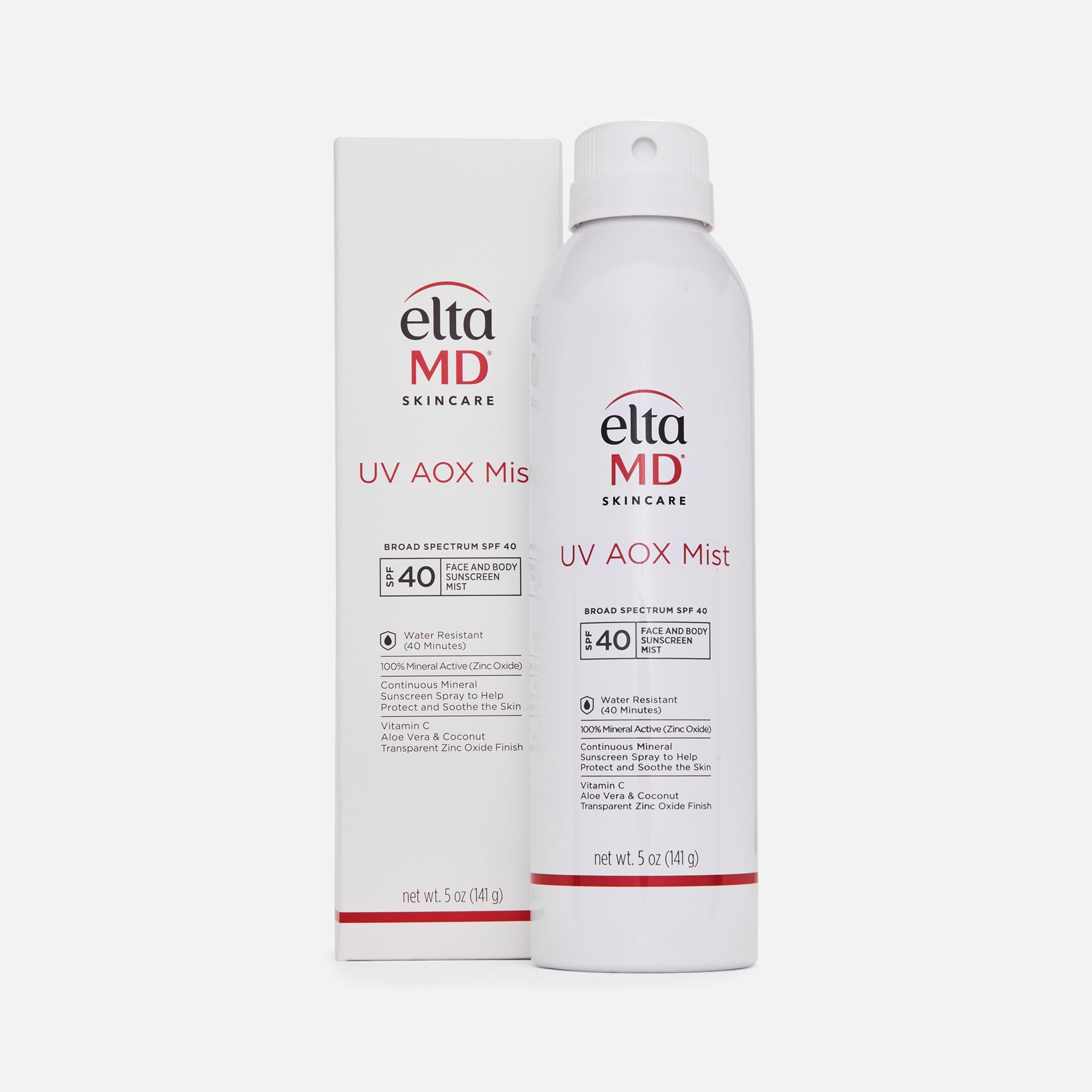 EltaMD UV AOX Mist Broad-Spectrum Mineral Face & Body Sunscreen Spray, SPF 40, 5 oz.