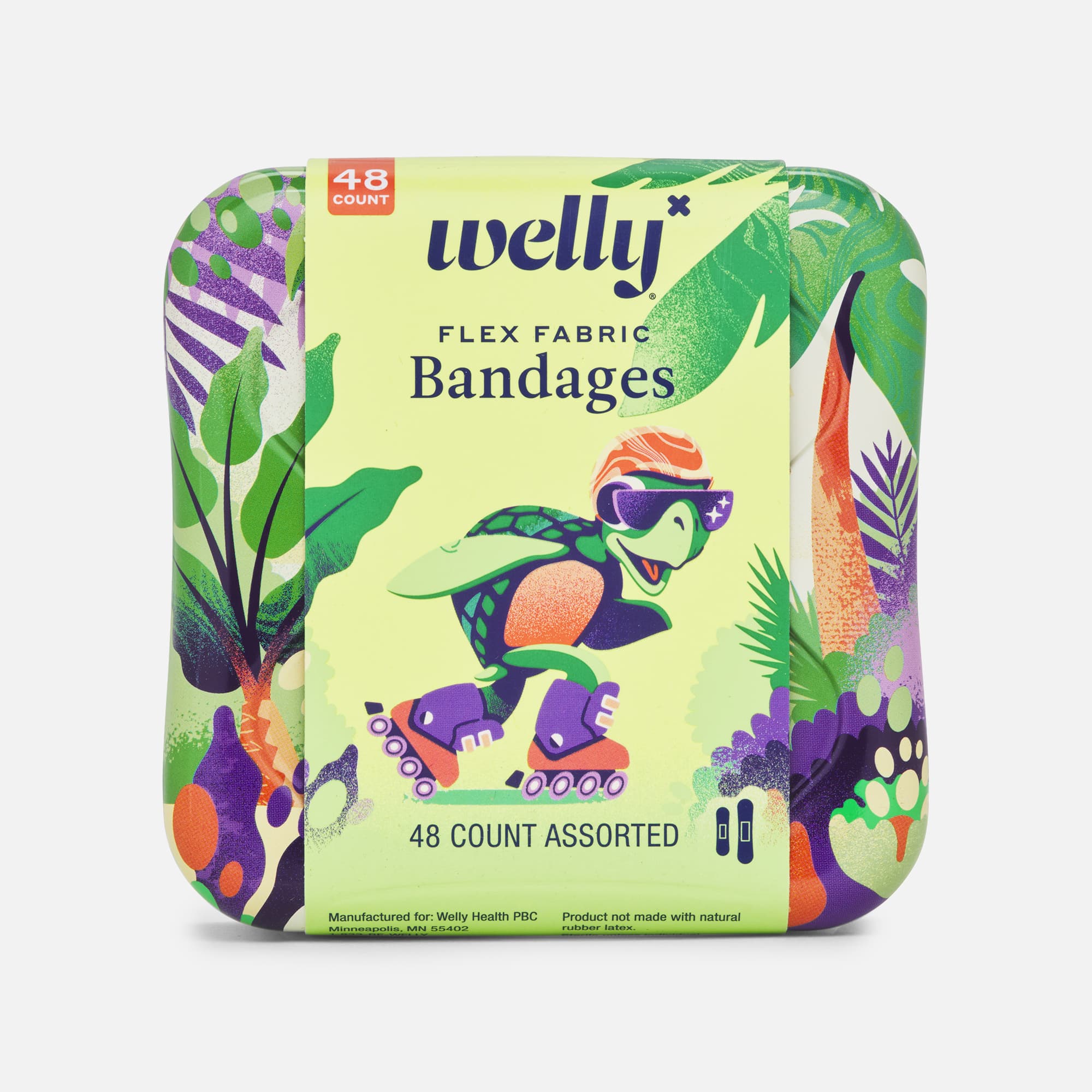 HSA Eligible Welly Flex Fabric Bandages, Turtle Oasis, 48 ct