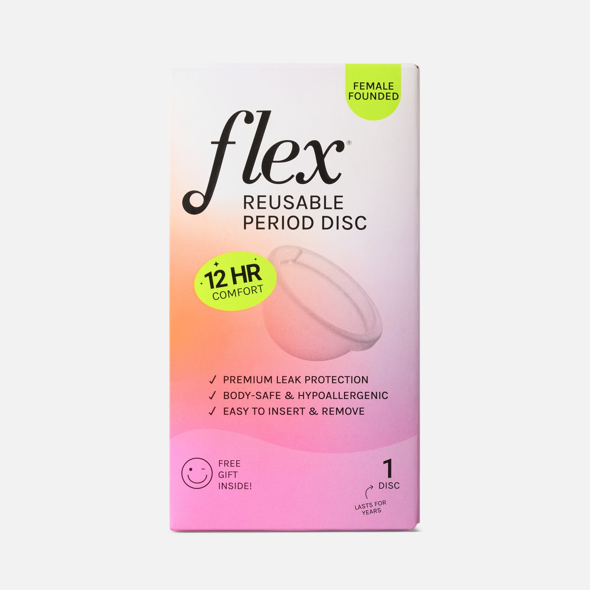 Flex® Reusable Period Disc, 1 ct., + 2 Free Disposable Discs by
