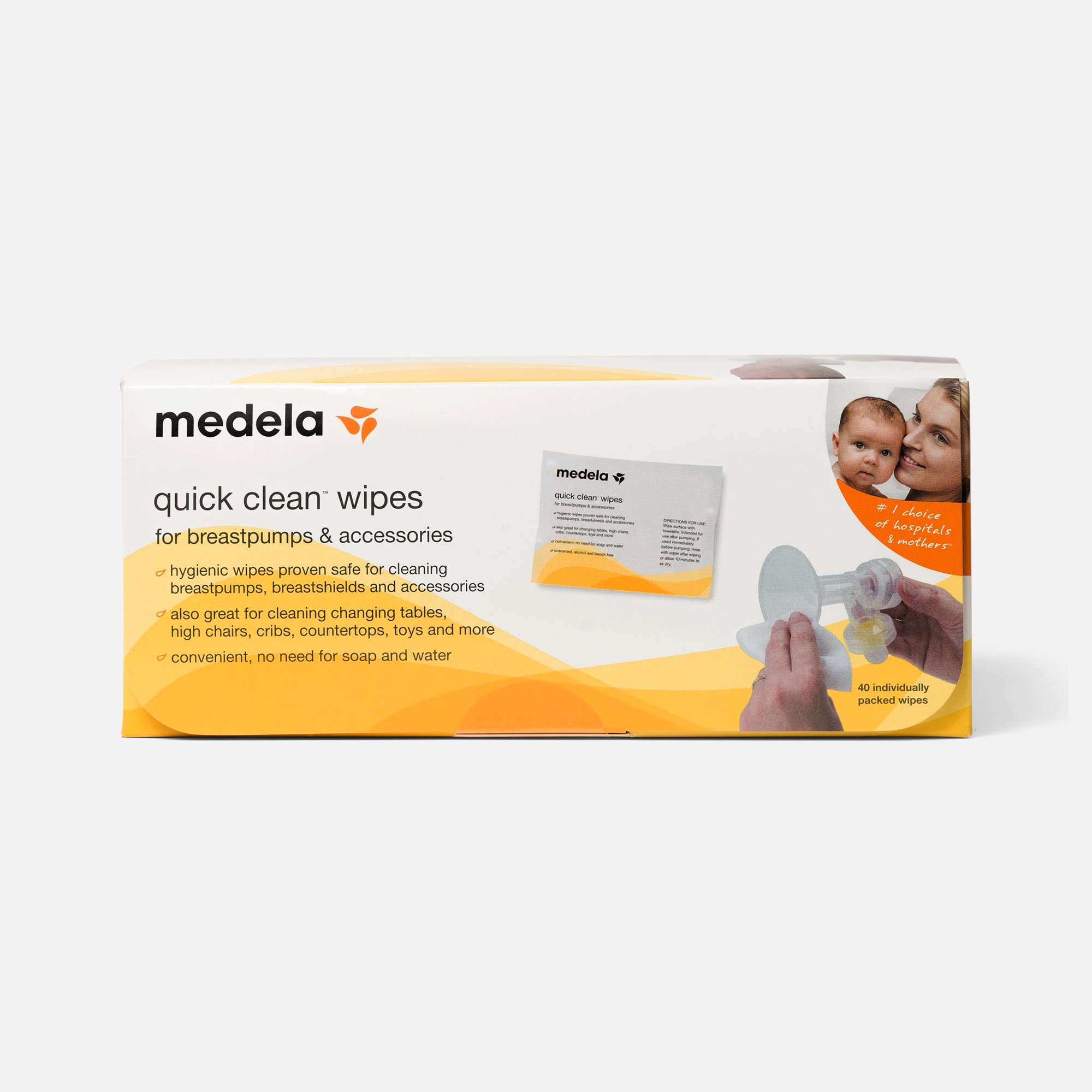 Medela Quick Clean 87055 Breast Pump and Accessory Wipes 24 Count