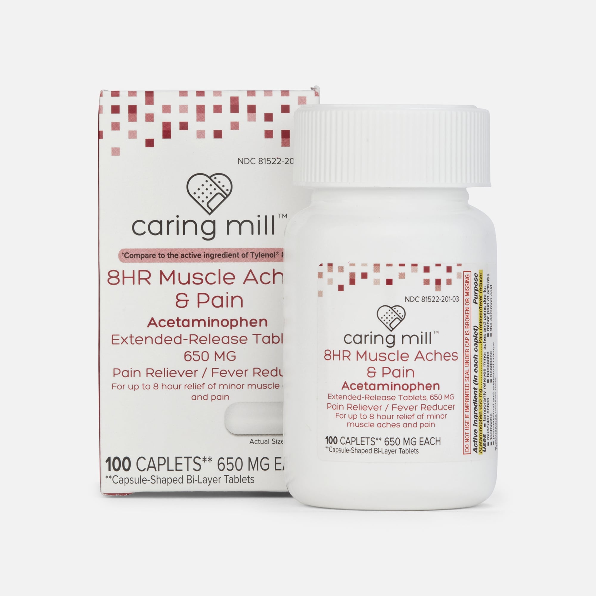 Caring Mill™ 8 HR Muscle Aches & Pain Tablets, 100 ct.
