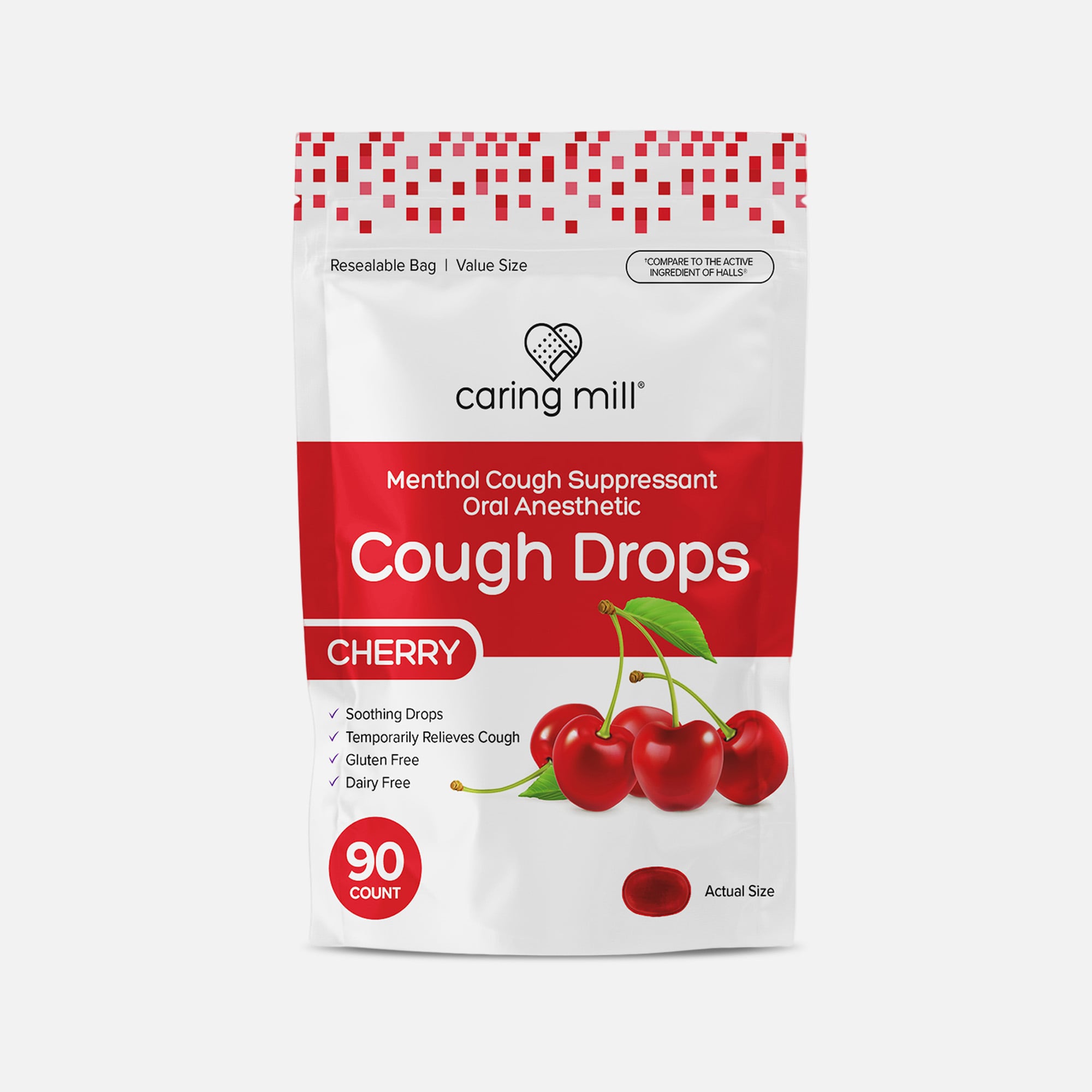 HSA Eligible Caring Mill™ Cough Drops, Cherry, 90 ct. (2-Pack