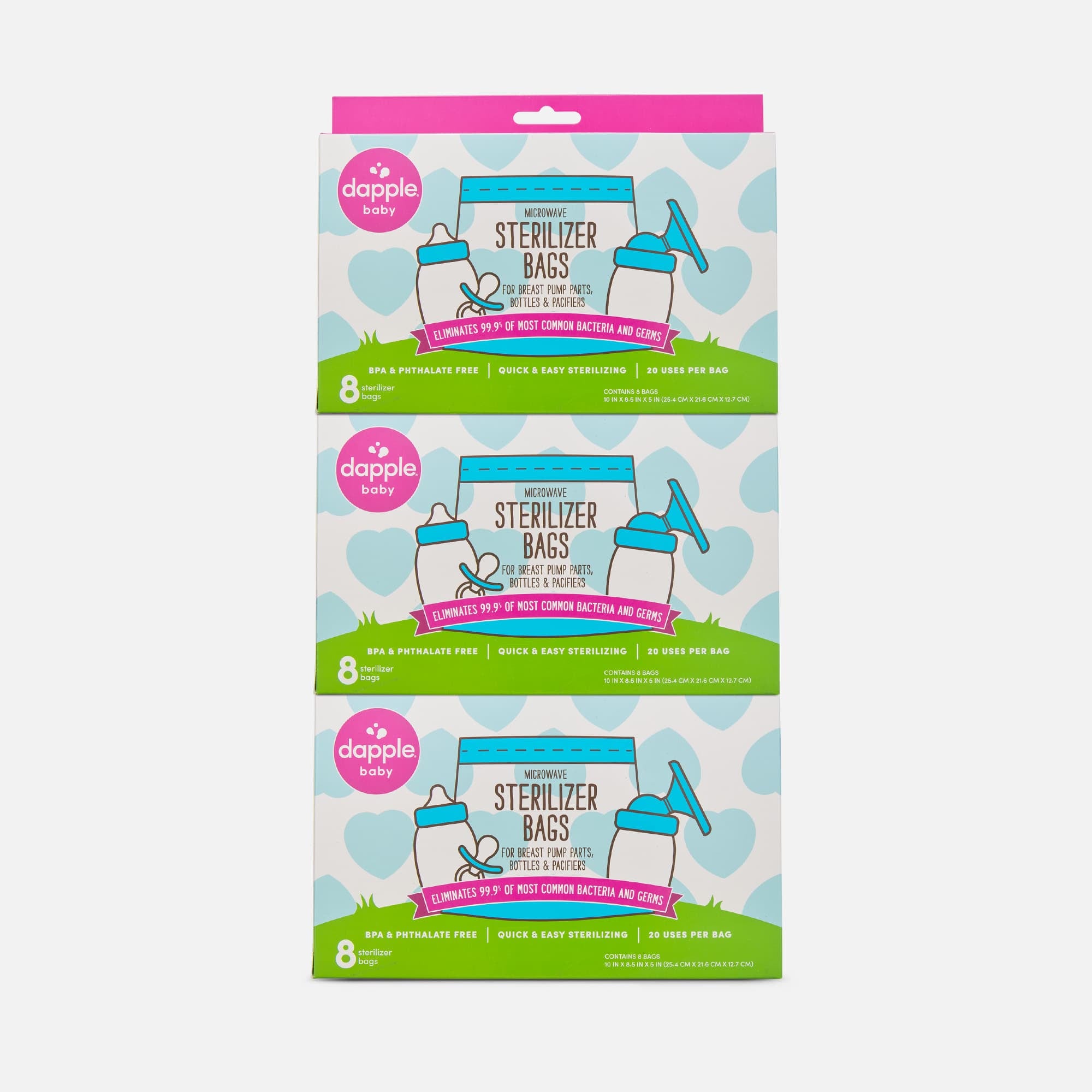 HSA Eligible Dapple Baby Microwave Sterilizer Bags, 8 ct. (3-Pack