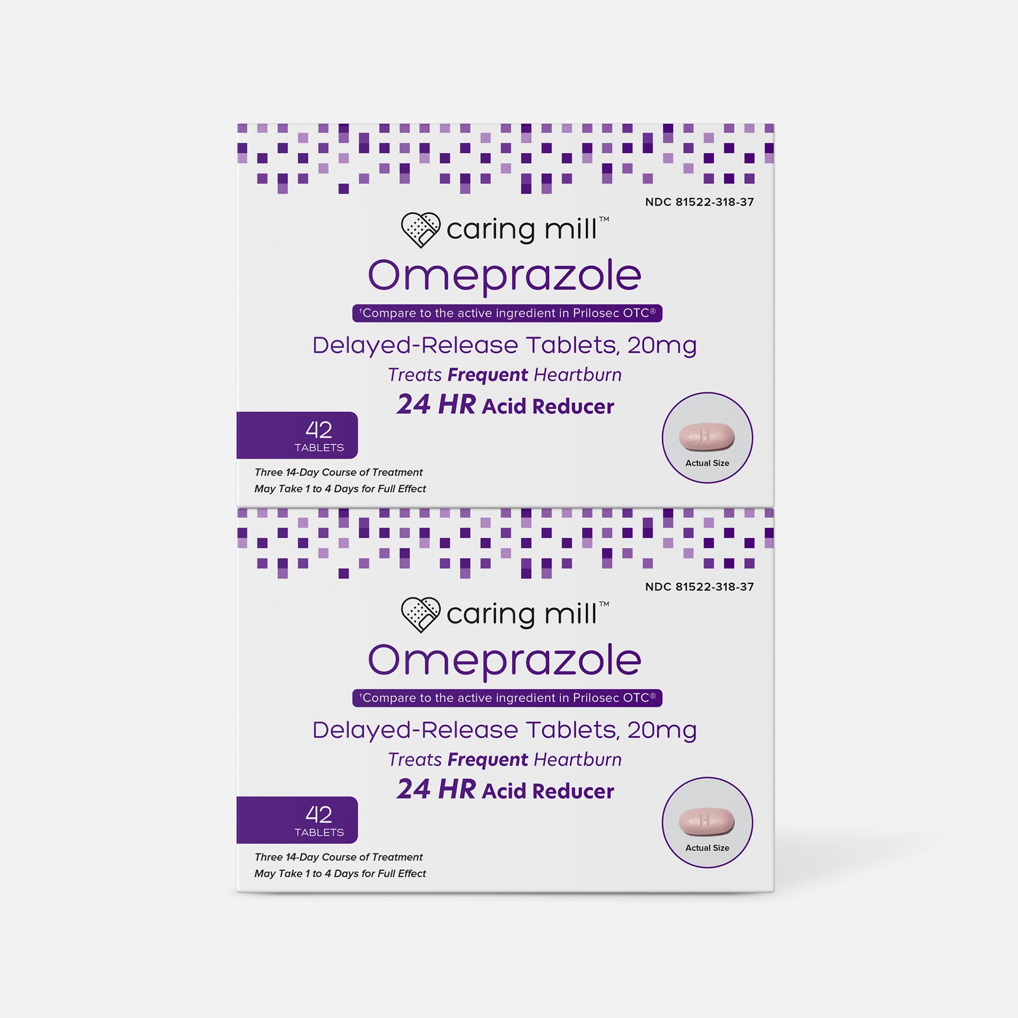 HSA Eligible Caring Mill™ Omeprazole Delayed Release Tablets, 42