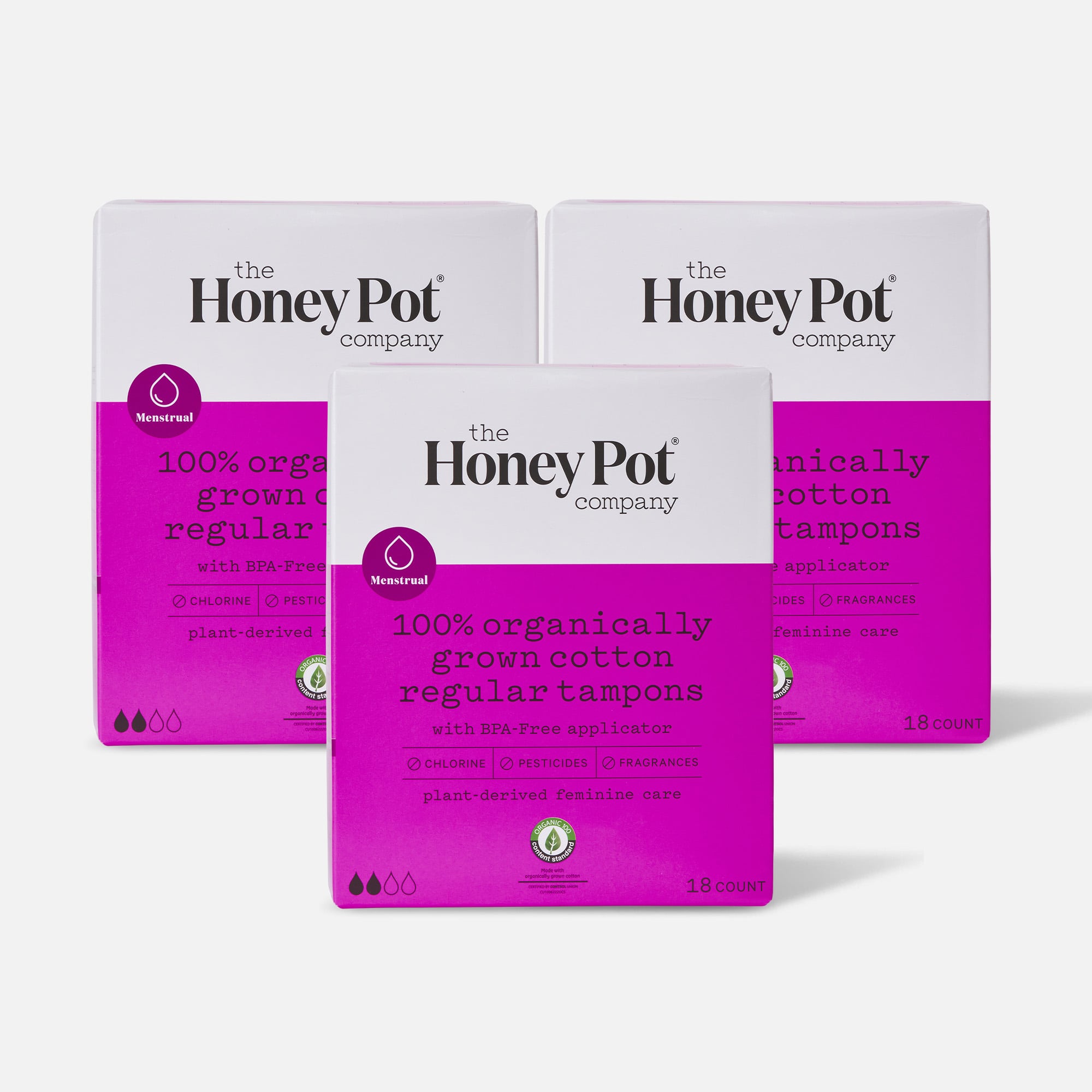 HSA Eligible  The Honey Pot Regular Organic Cotton BPA Free