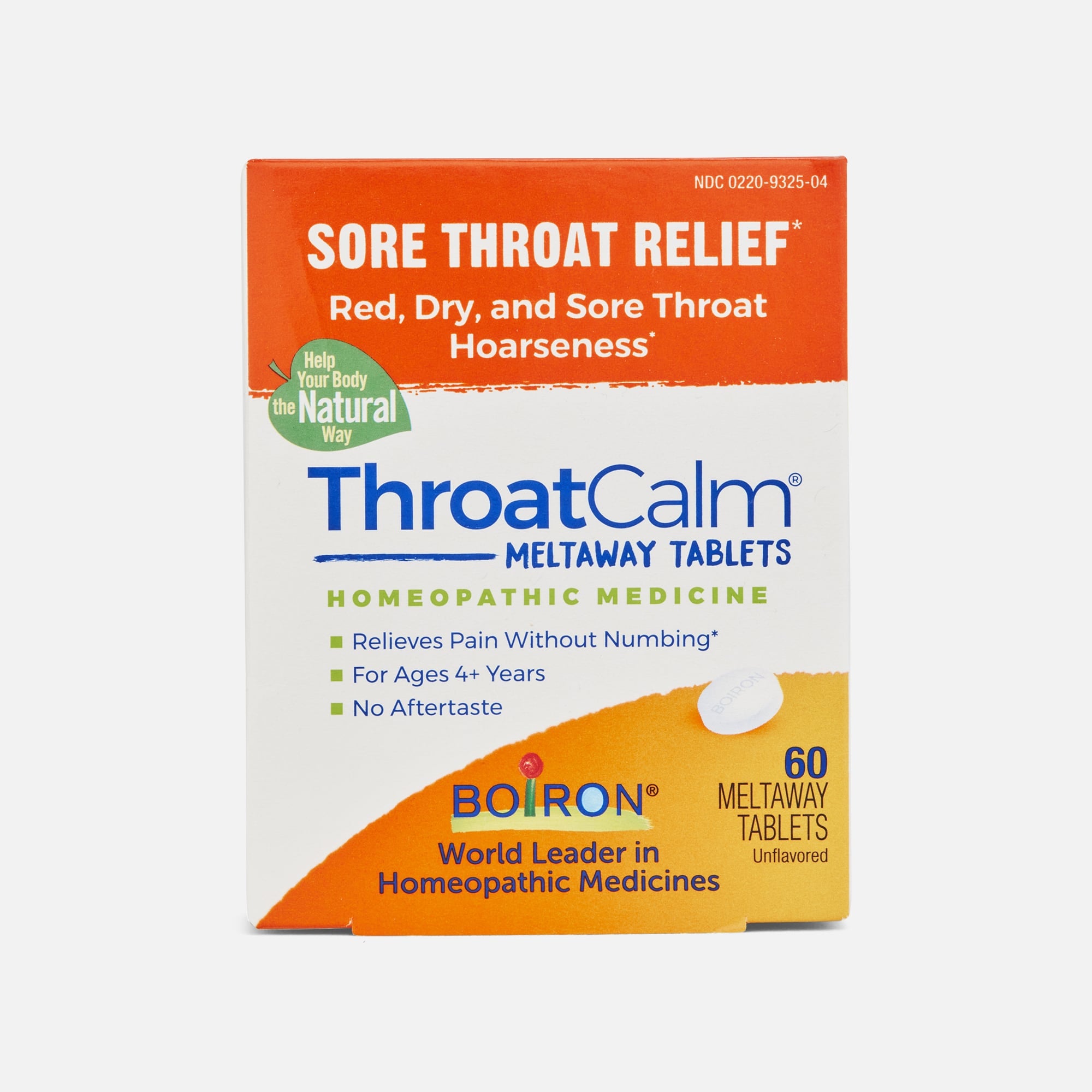 Boiron ThroatCalm Sore Throat Relief Tablets, 60 ct.