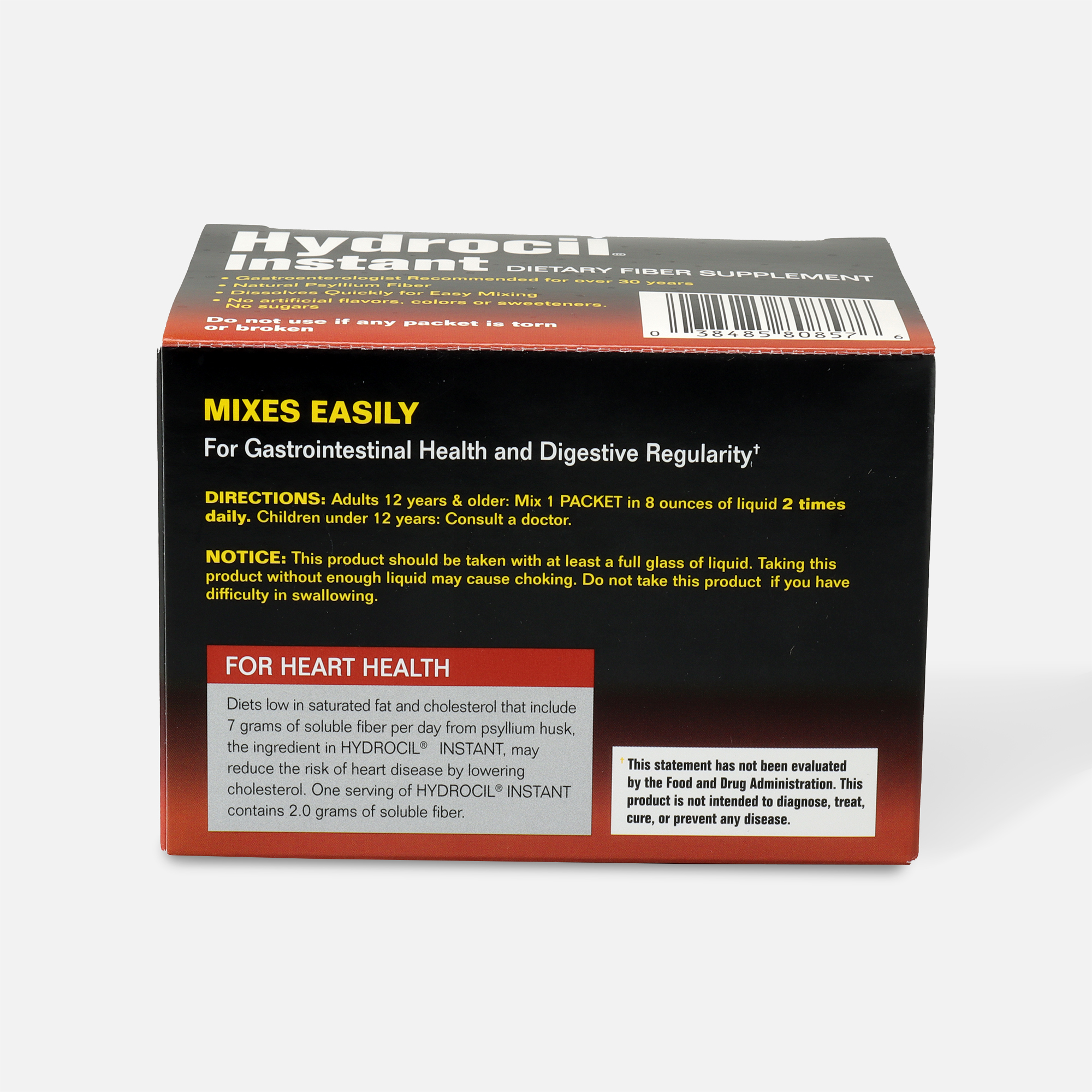 Hydrocil Instant Dietary Fiber Laxative Supplement 30 Single Use Packets