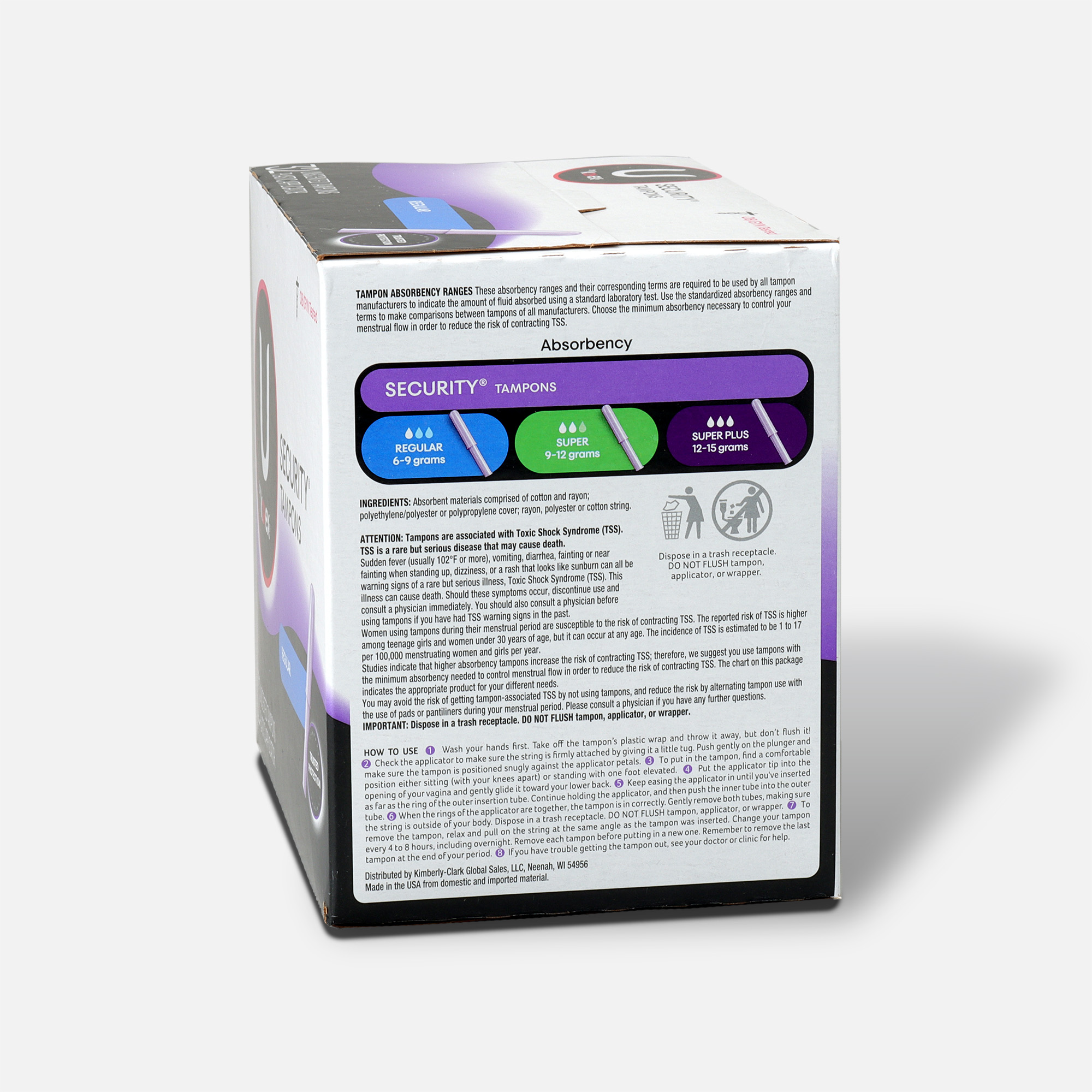 U By Kotex Security Tampons Regular Absorbency Unscented