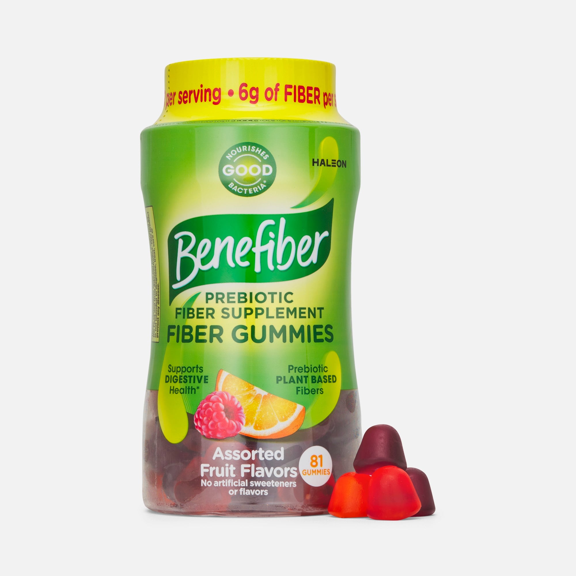 Benefiber Prebiotic Fiber Supplement Gummies for Digestive Health, Assorted Fruit, 81 ct.