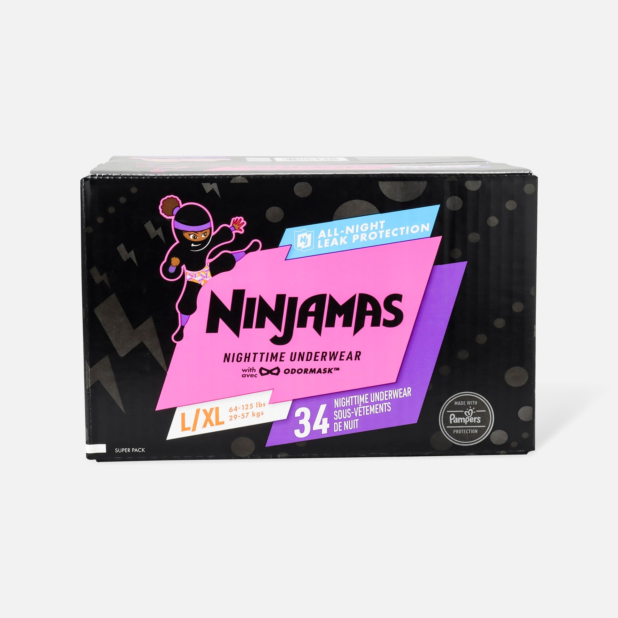Ninjamas Nighttime Bedwetting Girls Underwear S/M, 44 ct - Foods