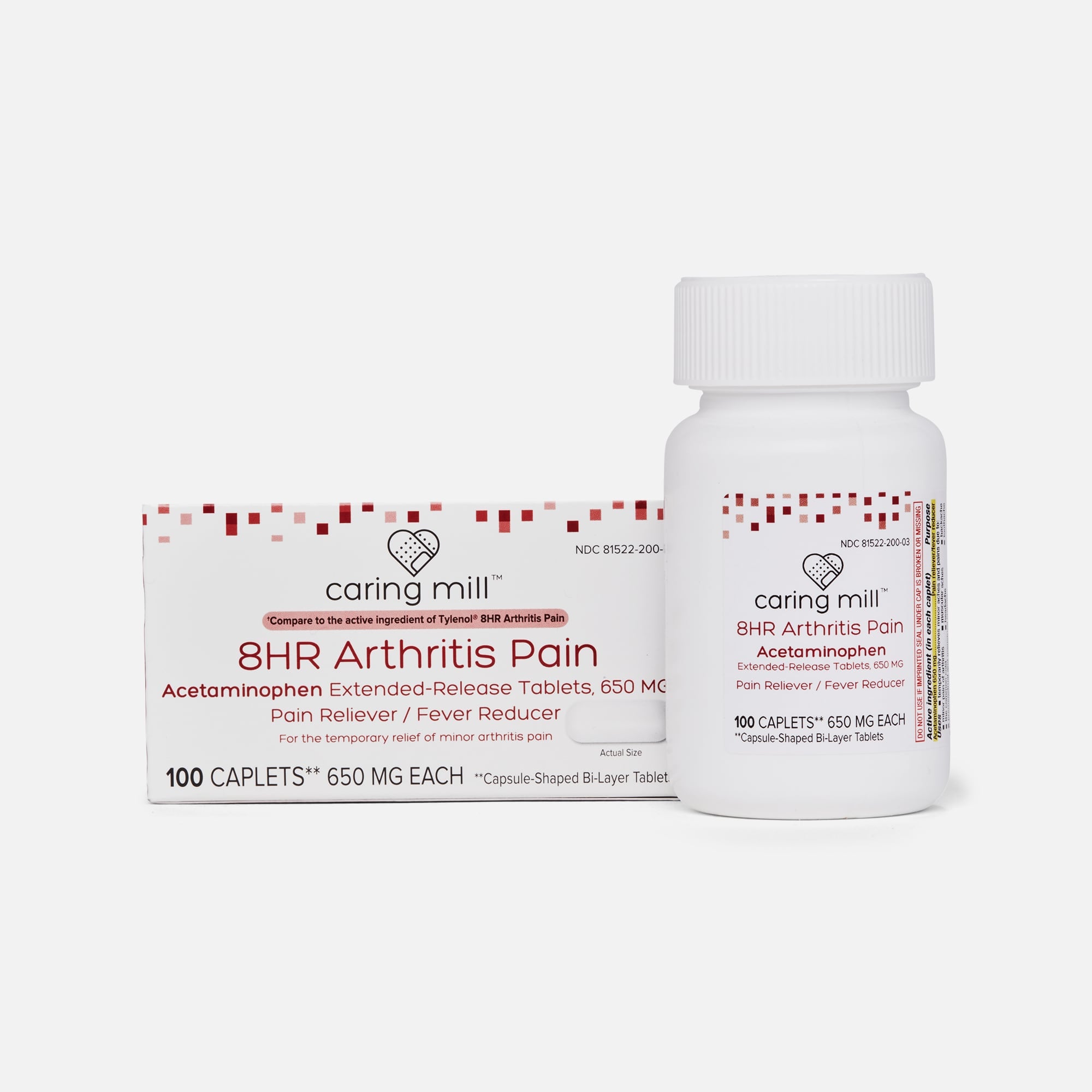 Caring Mill™ 8HR Arthritis Pain Acetaminophen Tablets, 100 ct.