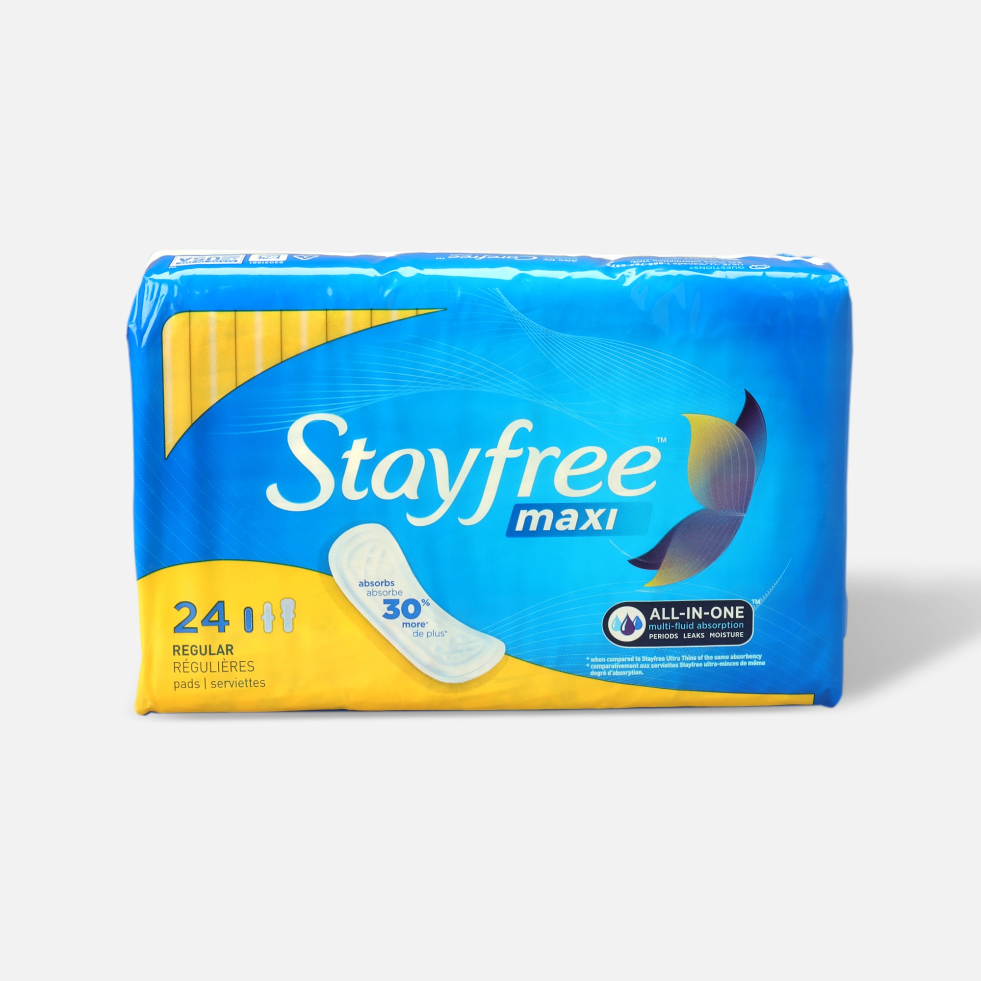 HSA Eligible  Stayfree Maxi Pads Regular, 24ct