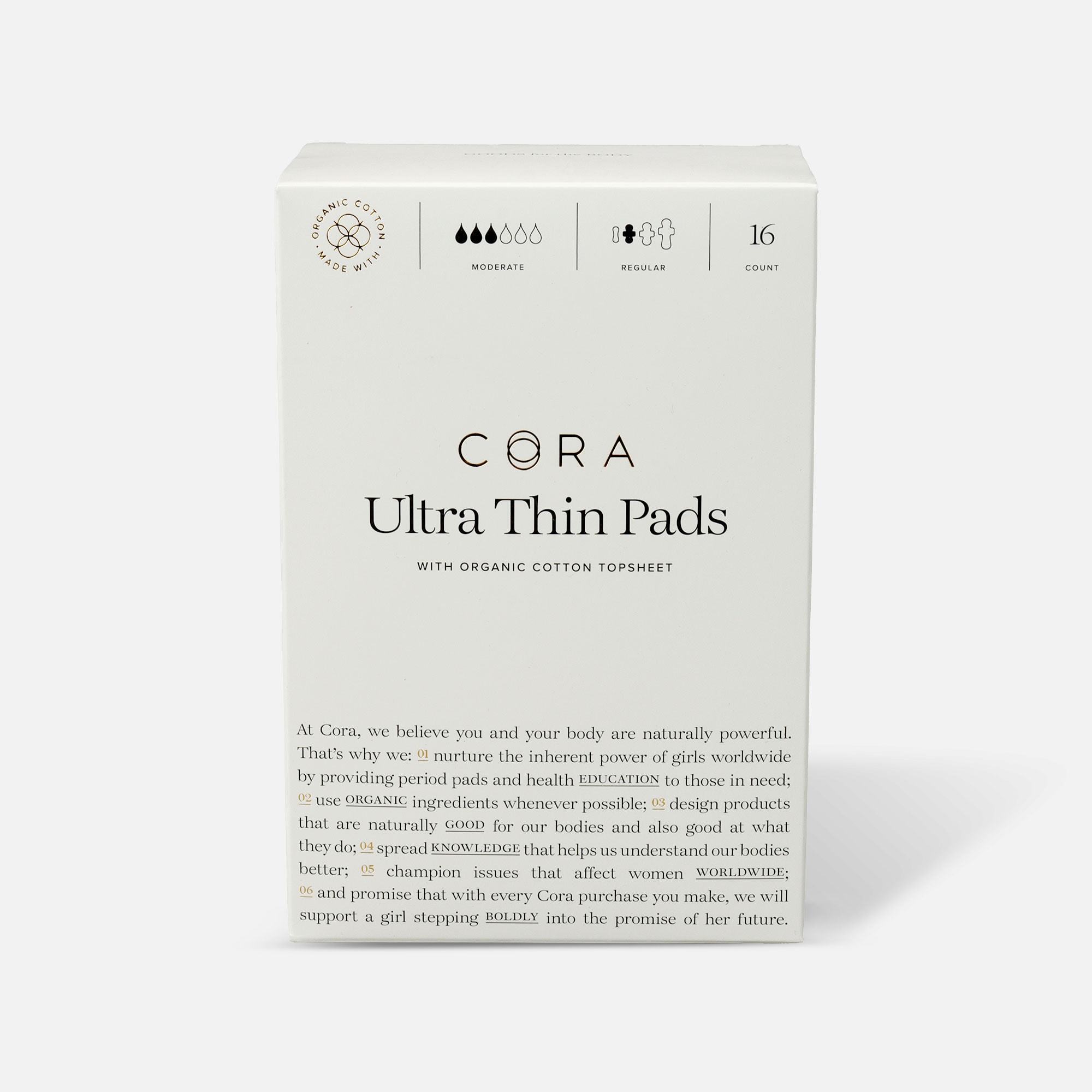 Cora™ Organic Cotton Super Absorbency Ultra Thin Pads, 16 ct - Ralphs