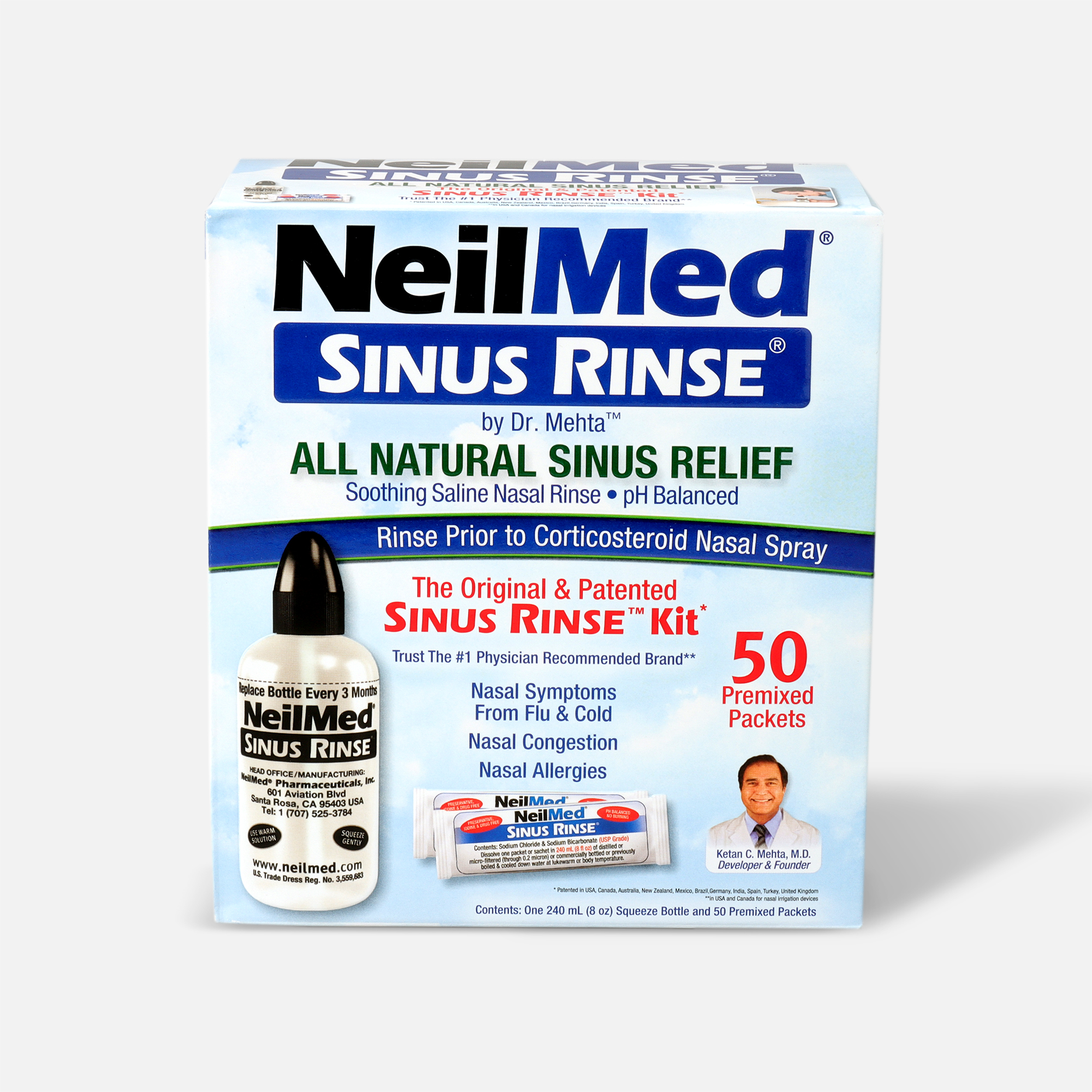 Neilmed Sinus Rinse Starter Kit - 8 oz. Bottle & 5 Packets