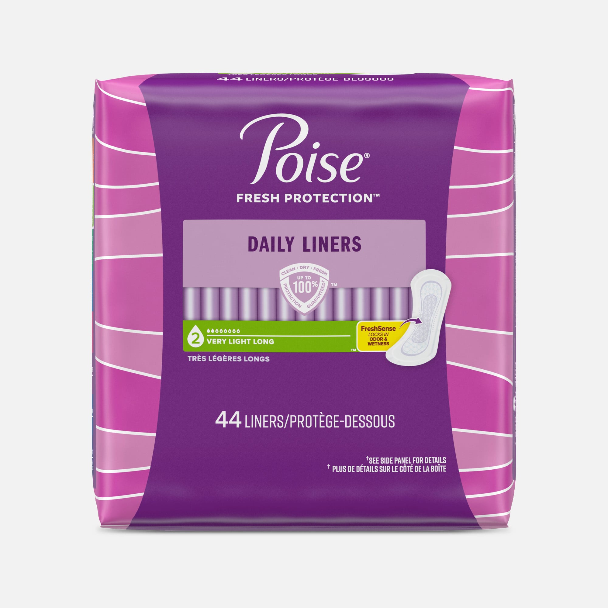Poise Daily Incontinence Panty Liners, Ultra Thin, Long