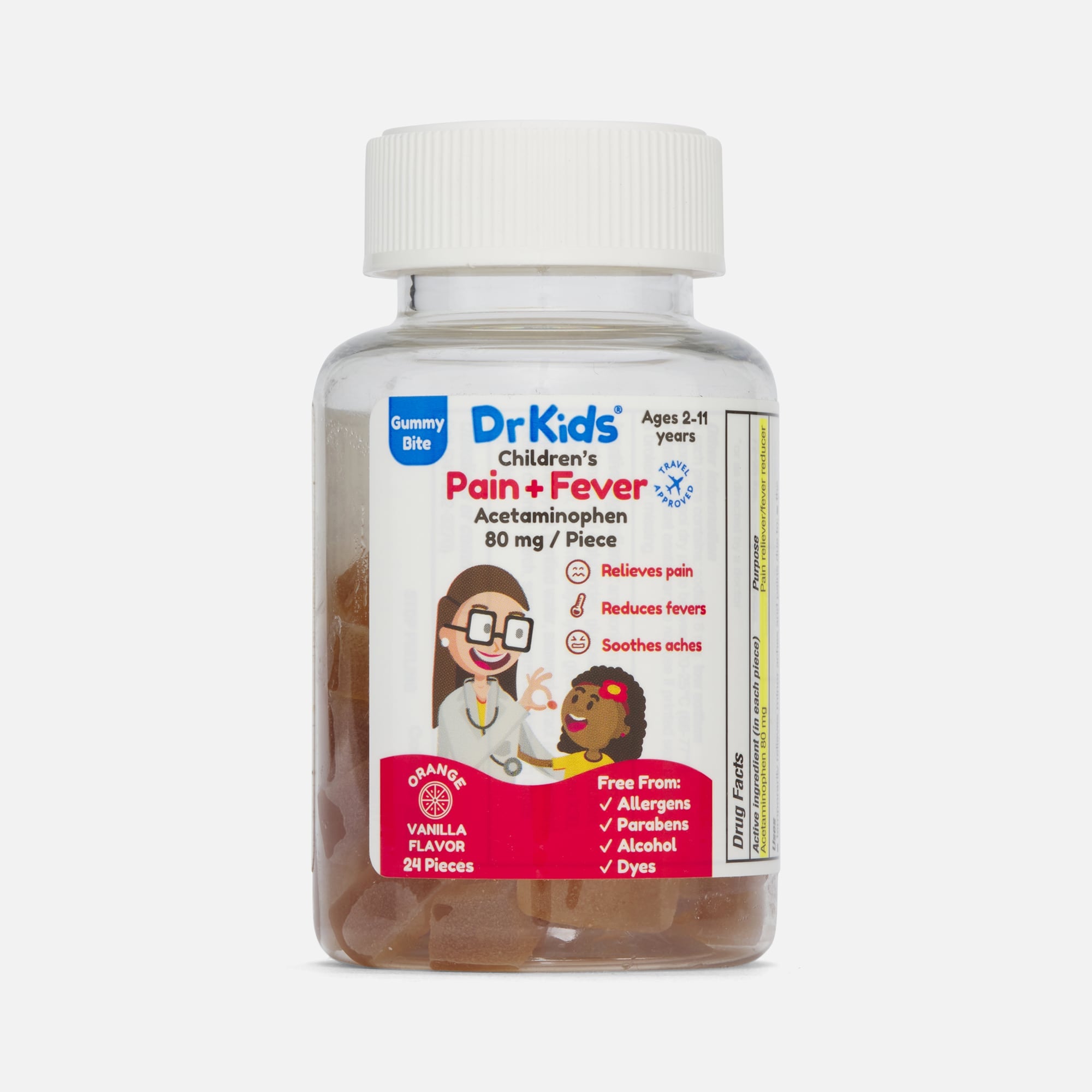 DrKids Children's Pain & Fever Acetaminophen Soft Chews, 80mg, 24 ct.