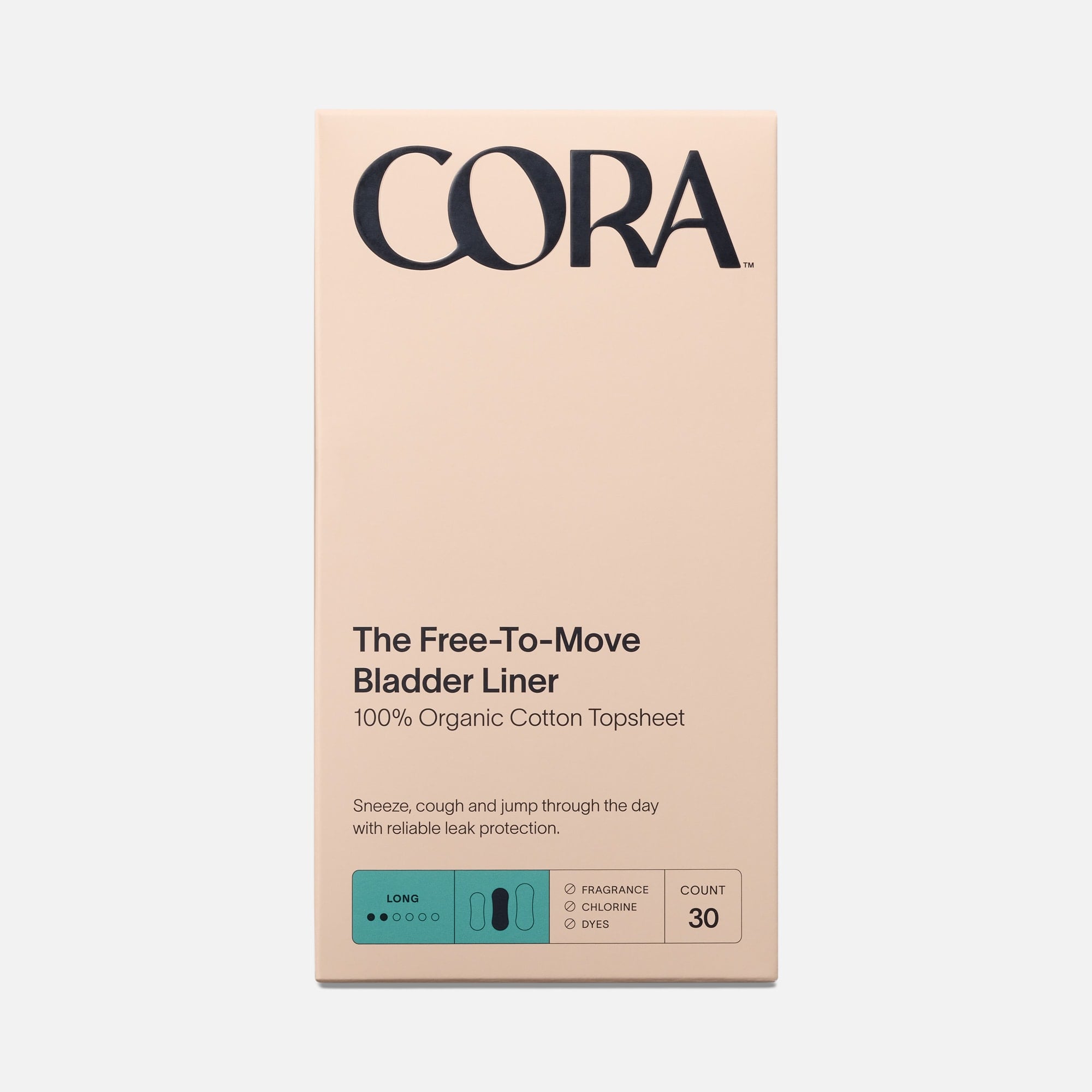 Cora Organic Bladder Long Liners, 30 ct.