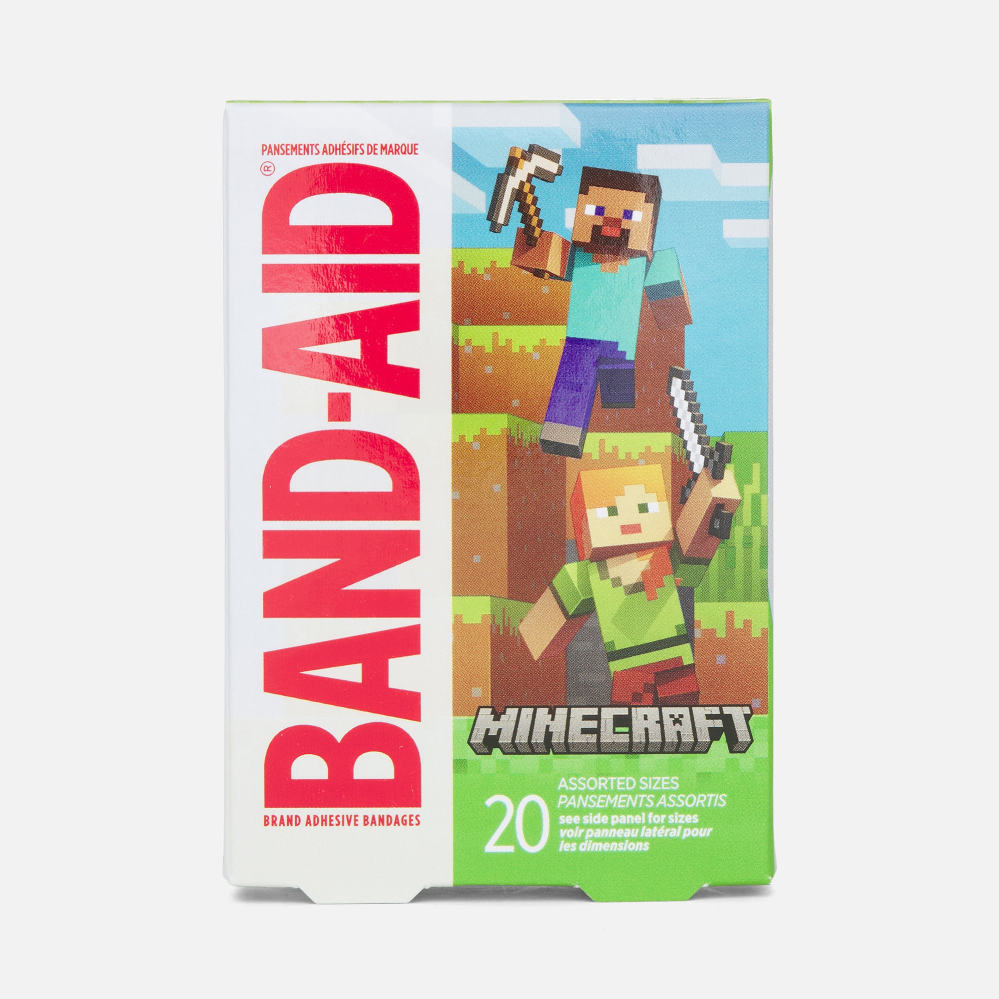 BAND-AID® Brand Adhesive Bandages, MineCraft, Assorted Sizes, 20 ct.