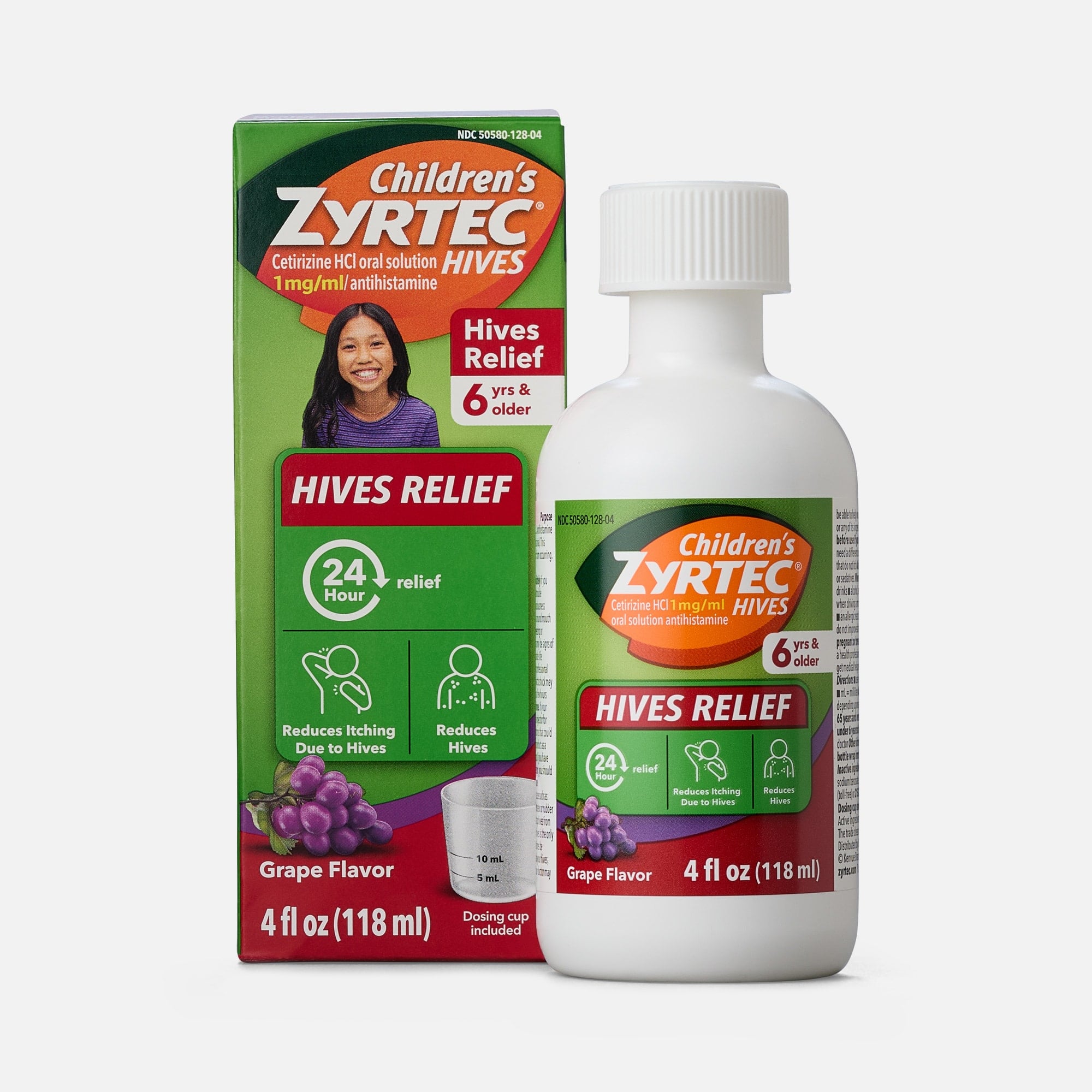 Children's Zyrtec Hives Relief Dye-Free, Sugar-Free Liquid, 4 fl