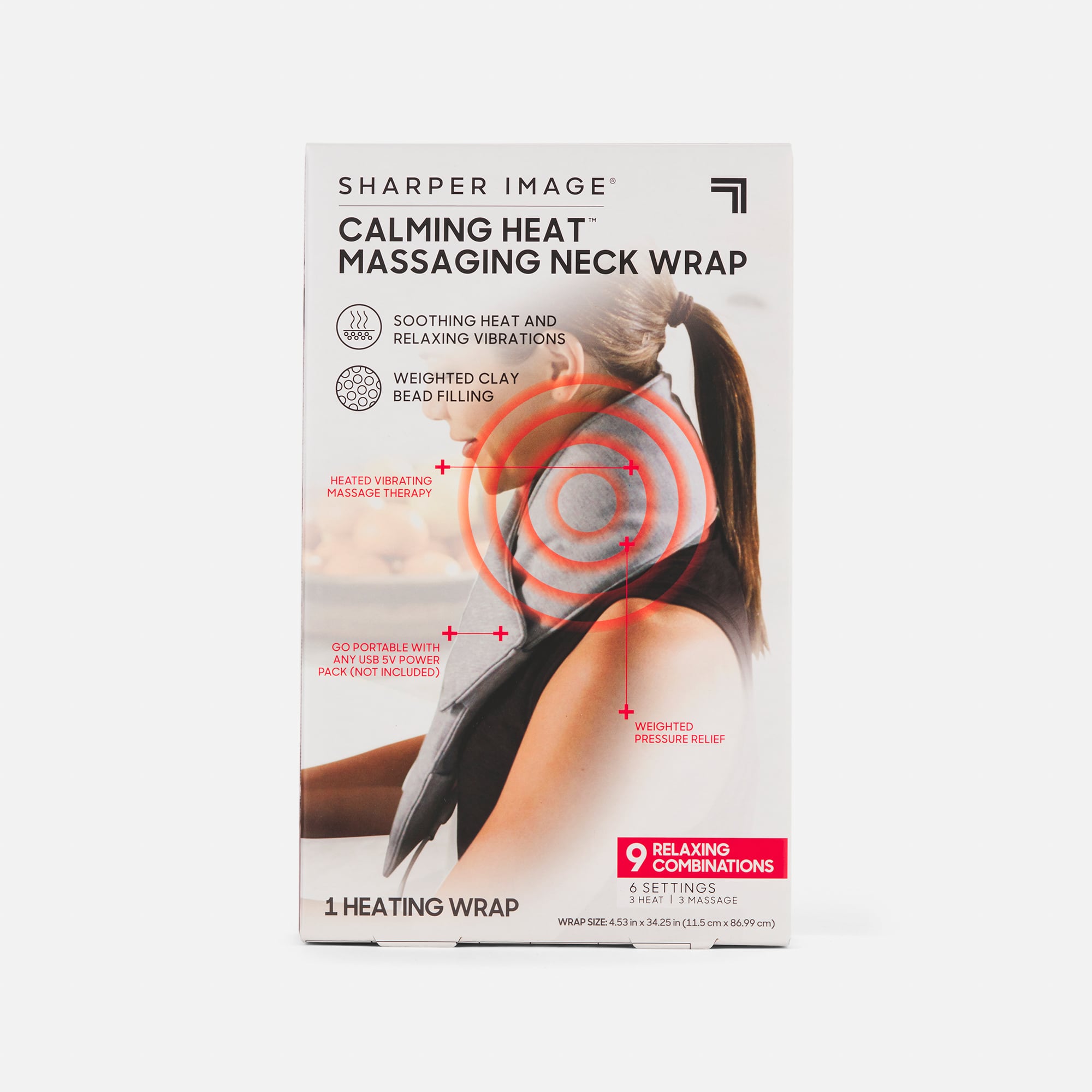 Calming Heat Neck Wrap by Sharper Image Personal Electric Neck