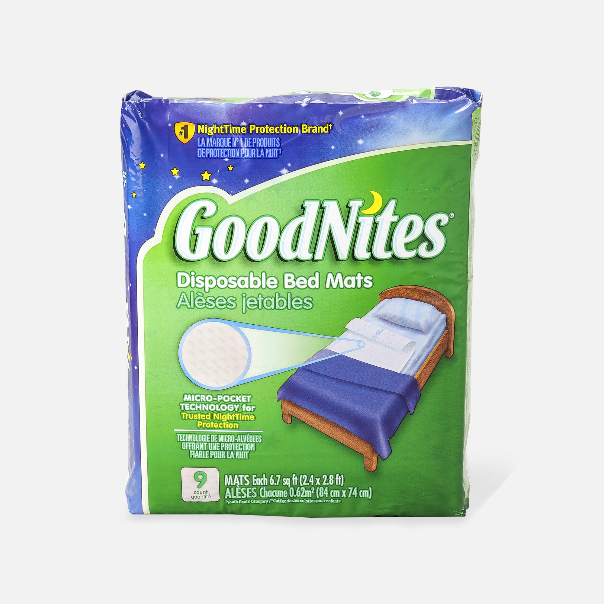 GoodNites Disposable Bed Pads for Nighttime Bedwetting, Non-Slip Waterproof Mattress  Pad, 30 x 36