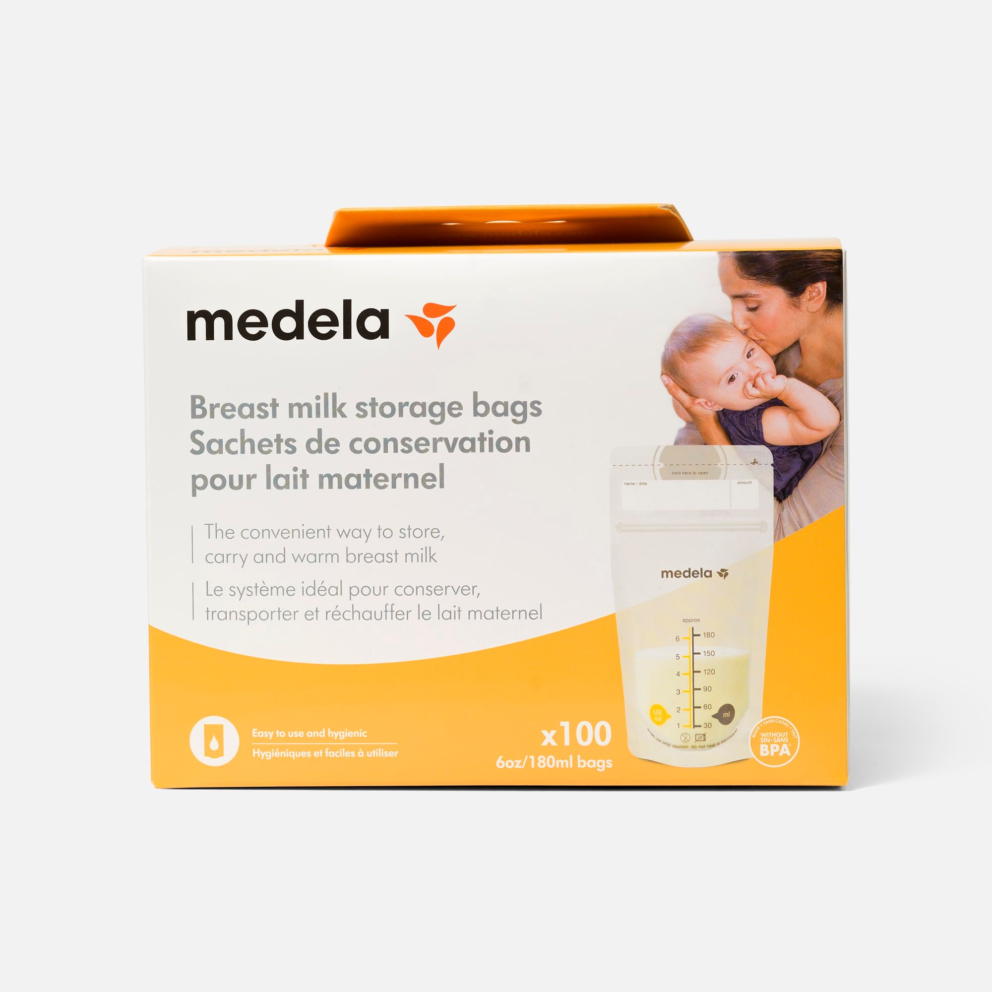 Medela Breast Milk Storage Bags, 100 Count, Ready to Use Breastmilk Bags  for Breastfeeding, Self Standing Bag, Space Saving Flat Profile,  Hygienically