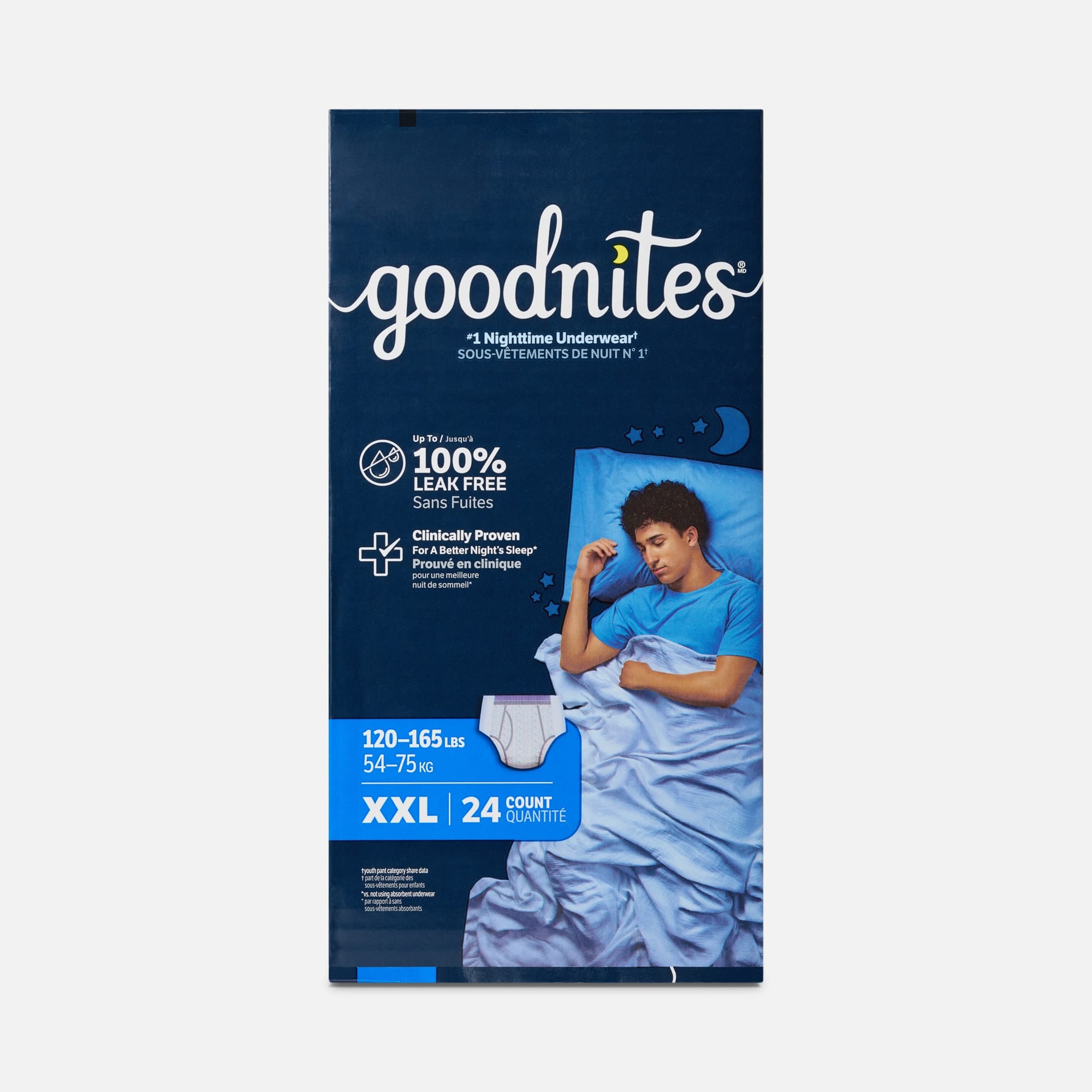 Goodnites® Boys' Nighttime Bedwetting Underwear, XXL (120-165 lbs