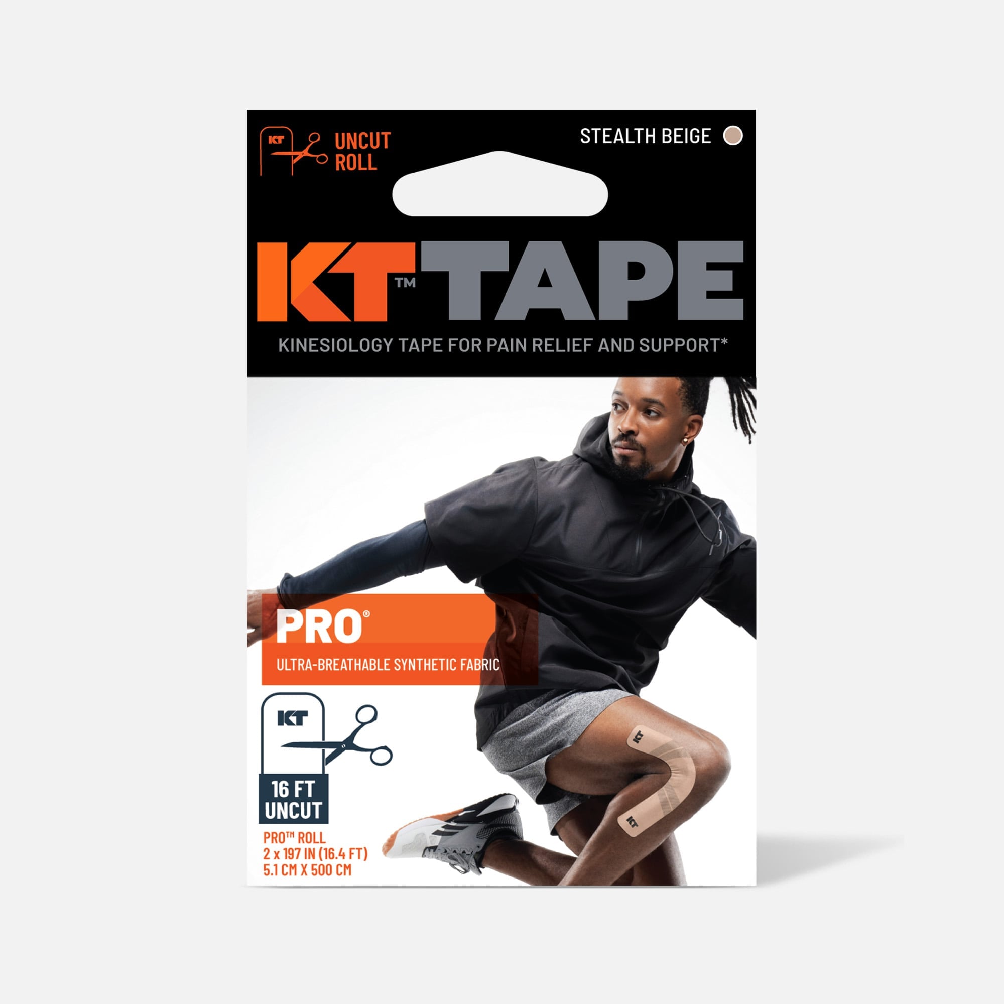 KT Tape PRO Extreme – 125 Ft Uncut Roll, Titan Tan, Synthetic Fibers, Water-Resistant & Durable