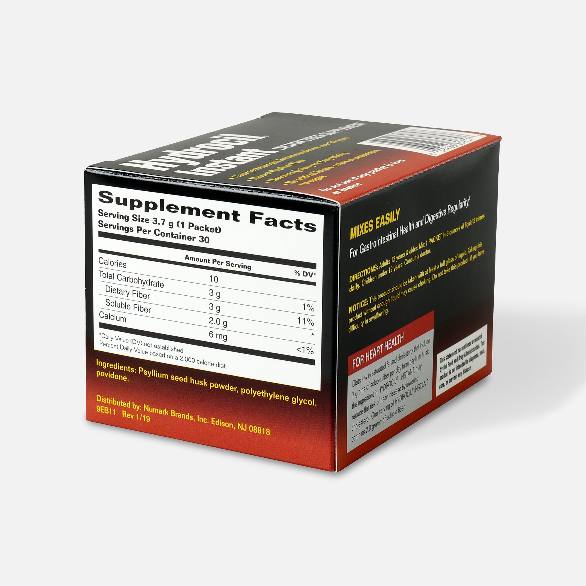 Hydrocil Instant Dietary Fiber Laxative Supplement 30 Single Use Packets