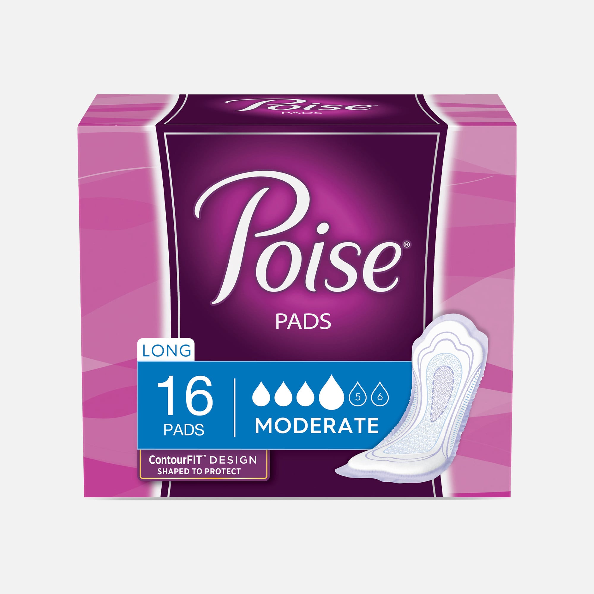 HSA Eligible  Poise® Moderate Absorbency Pads Soft Comfort-Dry-Cover