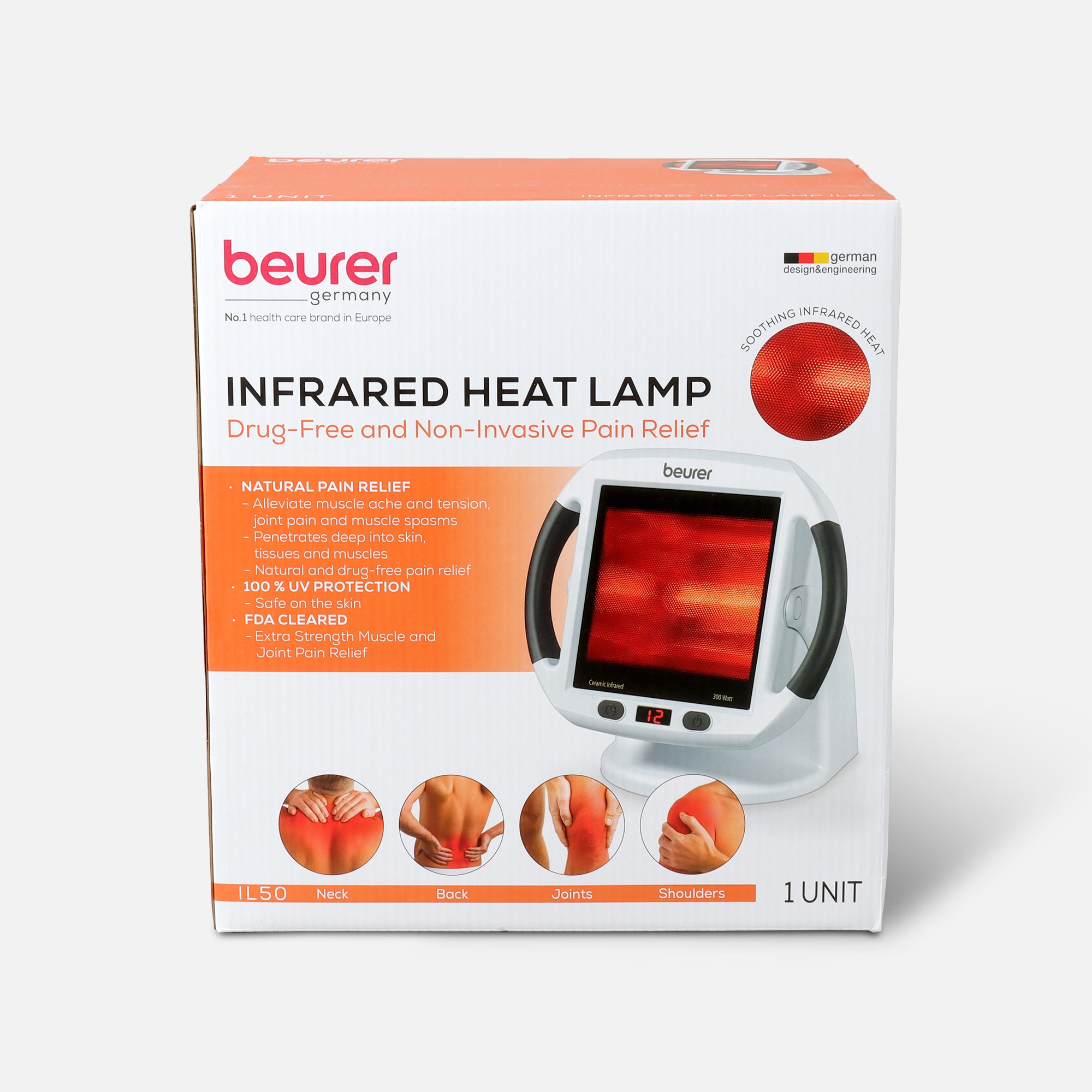Kalksten Ret det tvivler jeg på Beurer Pain Relief Infrared Red Light Heat Lamp