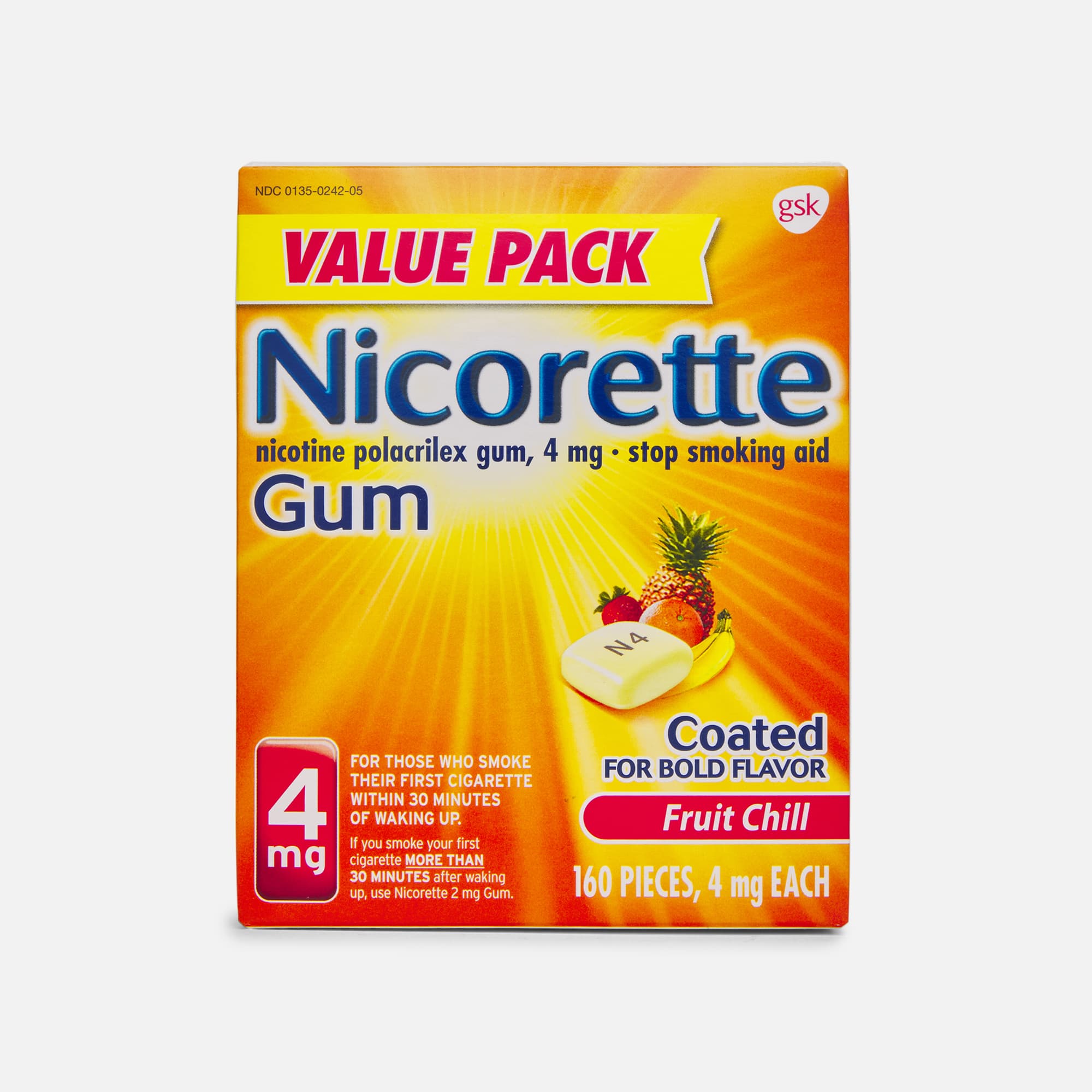 how many cigarettes is 4mg of nicotine gum HSA Eligible Nicorette Nicotine Gum, Fruit Chill, 4mg, 160 ct