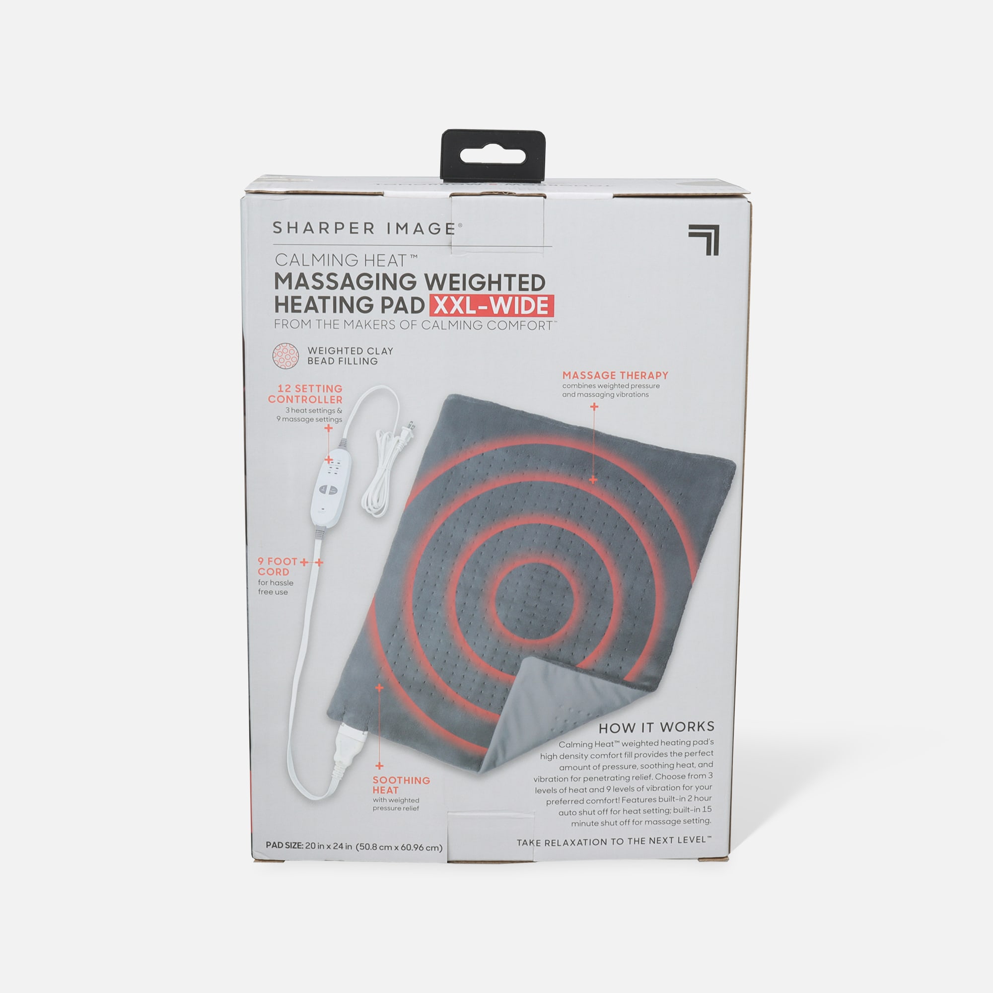 sharper image massage weighted heating pad